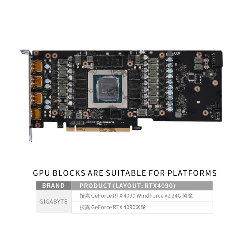 Bloco de GPU Bykski para GIGAB - Rtx 4090 Water Block Full Cover avaliação e preço